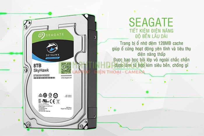 HDD Seagate Skyhawk AI 10TB ST10000VE0001 7200RPM SATA 256MB, tiết kiệm điện năng, thích hợp giải pháp camera trí tuệ nhân tạo