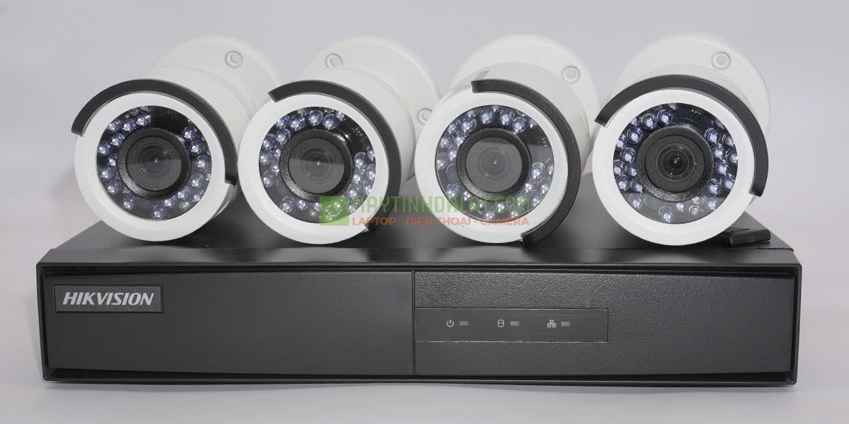 Trọn bộ 6 Camera 2MP DS-2CE16D0T-IR(C) + Đầu ghi hình HIKVISION, có sẵn phụ kiện, cắm điện là chạy