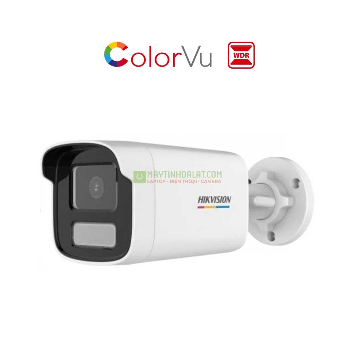 Camera IP thân trụ Hikvision Colorvu DS-2CD1T47G0-LUF C 4MP 2K, tích hợp mic, thẻ nhớ MicroSD