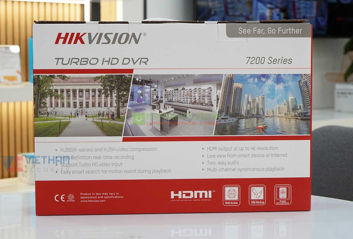 Đầu ghi hình thông minh 4 kênh Hikvision iDS-7204HQHI-M1/E( C ) Motion nhận dạng người & xe, 1 cổng SATA, add 2 camera IP