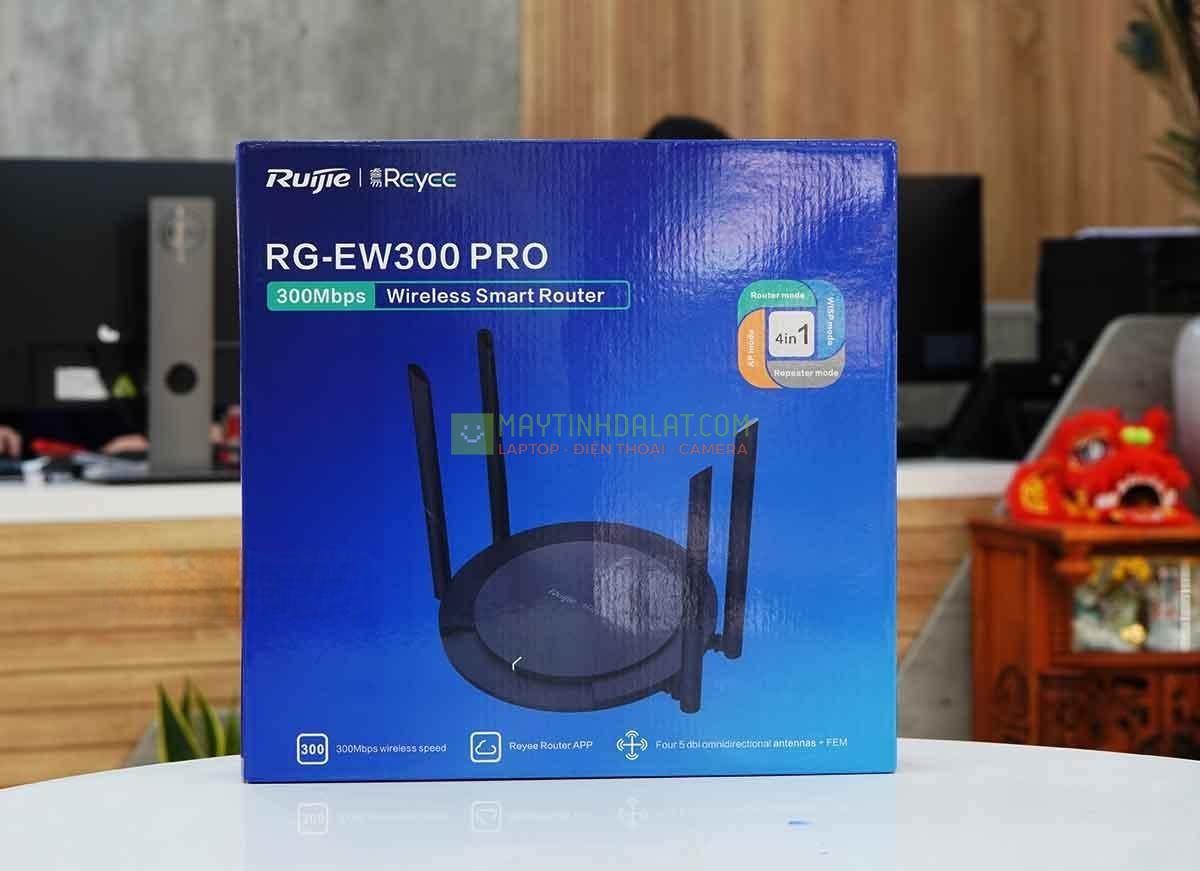 Thiết bị phát wifi Ruijie Reyee RG-EW300 PRO, 300Mbps, băng tần 2.4GHz, phù hợp cá nhân, gia đình