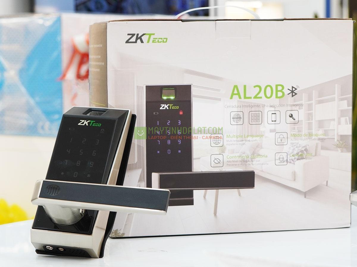 Khóa cửa vân tay thông minh ZKTECO AL20B sử dụng mật khẩu / chìa khóa / Bluetooth, vỏ kim loại, phím số cảm ứng, chốt cửa có thể đảo chiều